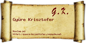 Gyüre Krisztofer névjegykártya